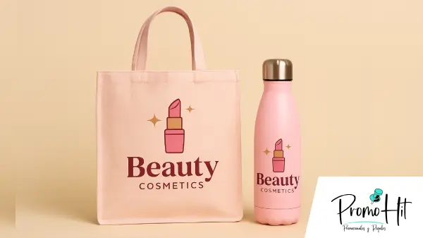 Bolsa ecológica y termo rosa