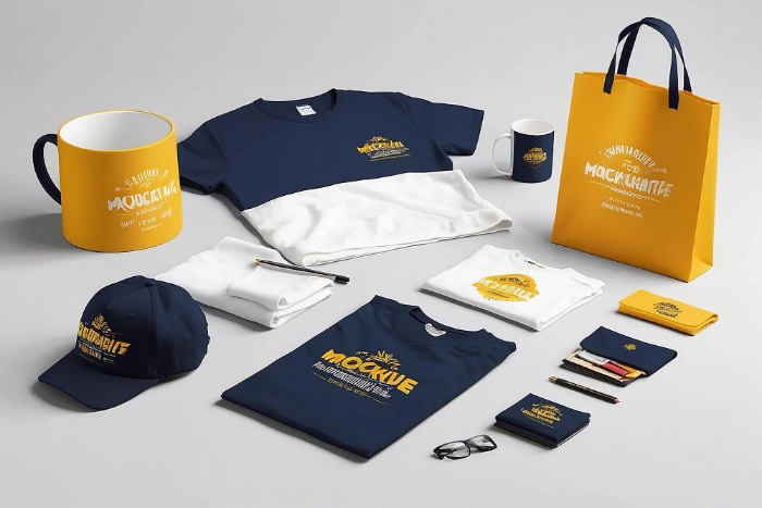 Kit promocional compuesto por diferentes artículos corporativos