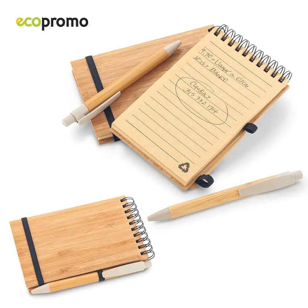 Libreta con Bolígrafo Bamboo - PromoHit