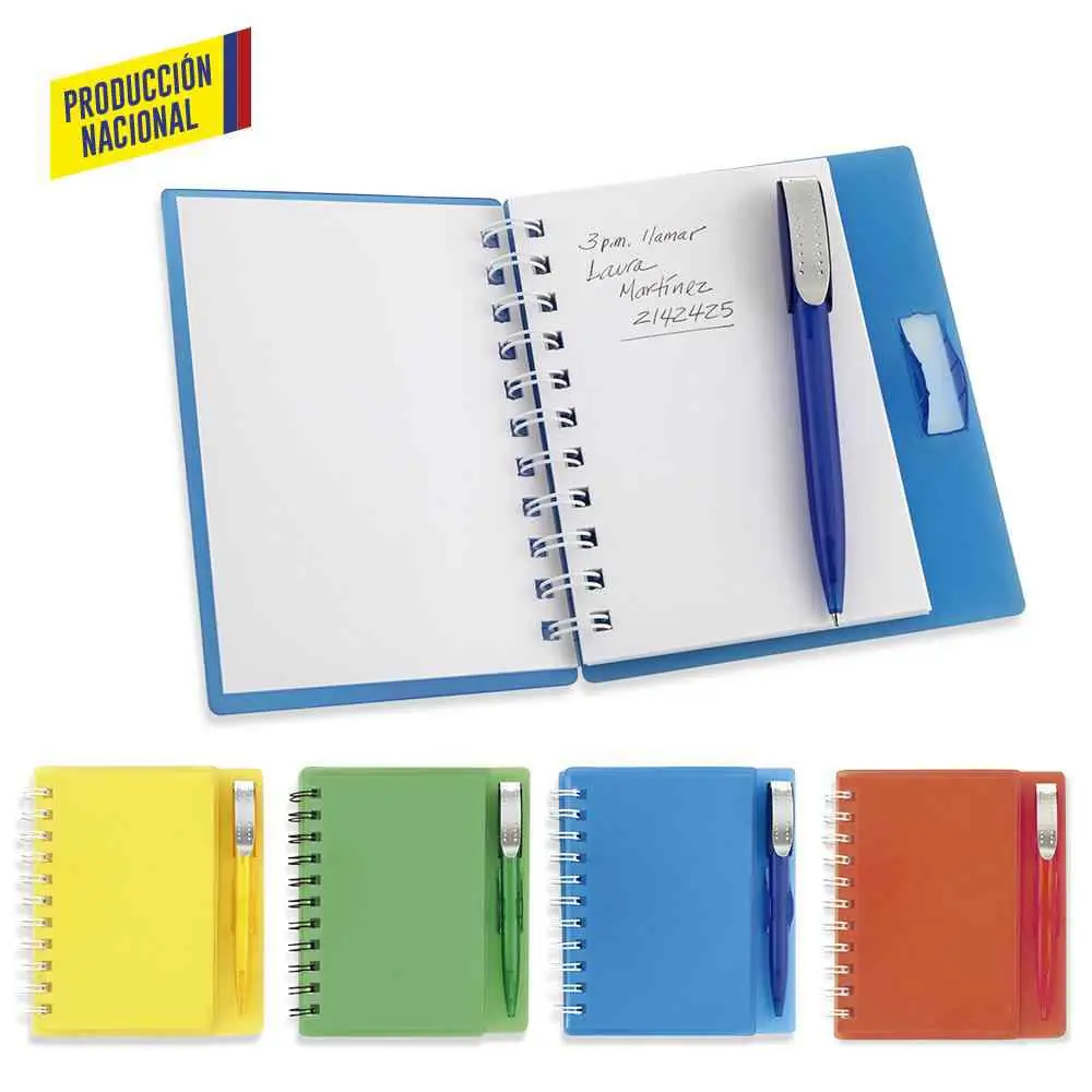 Libreta con Bolígrafo Hard Top 100 Hojas - Producción Nacional - PromoHit