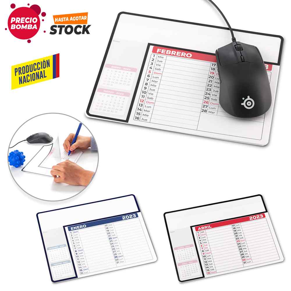 Mouse pad calendar