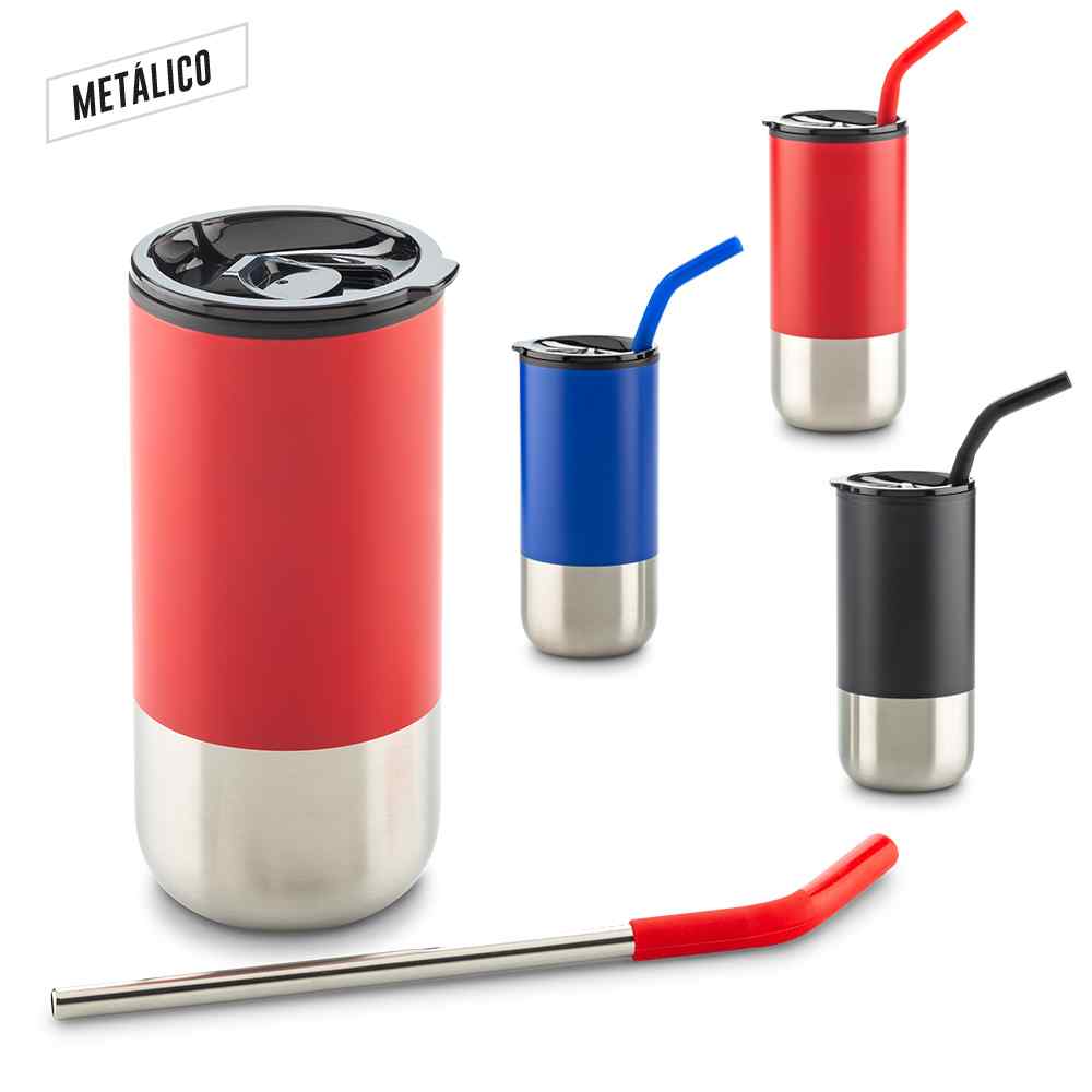Mug metálico con Pitillo